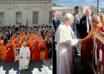 梵蒂岡跨宗教對話60周年  教宗喜會中華人間佛教代表