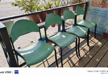 診所門口錄影無法防盜 椅子鐵鍊鎖著安心