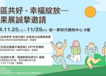 全球思考在地行動!高雄市社區培力成果展25日登場