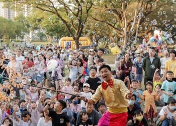藍田公園變身親子樂園 楠梓親子運動趴大小朋友玩翻天