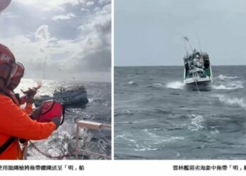 屏東琉球籍漁船百浬外失去動力 海巡雲林艦驚濤駭浪下五天四夜救援返台
