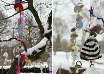 哥本哈根公園「奶嘴樹」成景 父母掛上祝福盼孩子成長