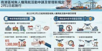 商港無人機飛航活動申請管理新規定2月起施行  航港局提醒使用者注意遵守以免受罰