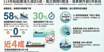航港局強化航安管理有成！114年船舶擱淺大減近6成 海事案件創5年新低