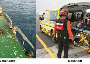 船員作業墜落癱瘓　海巡空勤緊急後送傷患就醫