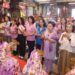 永貞宮媽祖換上粉紫客家花布聖袍　   白冰冰等12位女力代表虔誠獻禮迎四月八