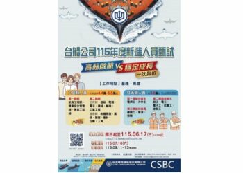 台船擴大徵才283名　工程師起薪上看5.5萬