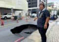 污水幹管阻塞才剛排除  福誠二街3天後再現大面積塌陷