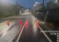 田寮區台28線月球路段因路面積水  雙向道路無法通行