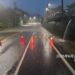 田寮區台28線月球路段因路面積水  雙向道路無法通行