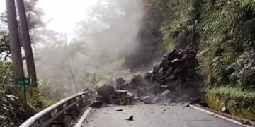 天池路段因邊坡坍方道路阻斷  預計今日上午10時搶通