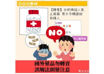 國外藥品切勿轉賣  誤觸法網藥注意