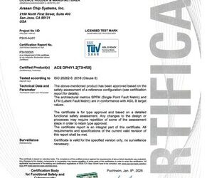 Arasan 的超低功耗 MIPI D-PHY IP 獲得 ISO 26262 認證