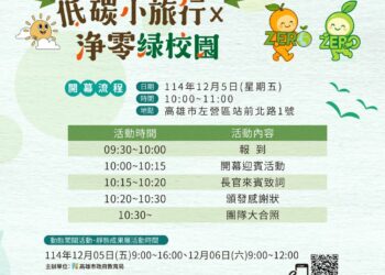 2025永續高雄環教成果展博覽會於臺鐵新左營站登場，邀請民眾5、6日來場低碳小旅行邁向淨零綠校園