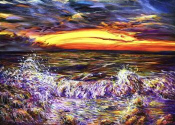 藝術家陳明順義賣《我的愛，花蓮日出》　以畫助災區重建家園