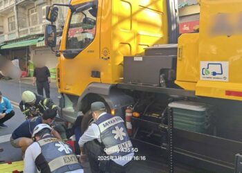 《清潔車與腳踏車事故  女騎士送醫》