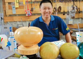 【梨界巨星登場】比頭還大的甘露梨！卓蘭東陞開心農場用綠森林蚯蚓酵素種出中秋最強好梨